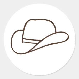 Cowboy Hat Classic Round Sticker
