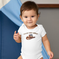 Cowboy Hat First Rodeo Birthday Baby Bodysuit