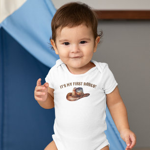 Cowboy Hat First Rodeo Birthday Baby Bodysuit