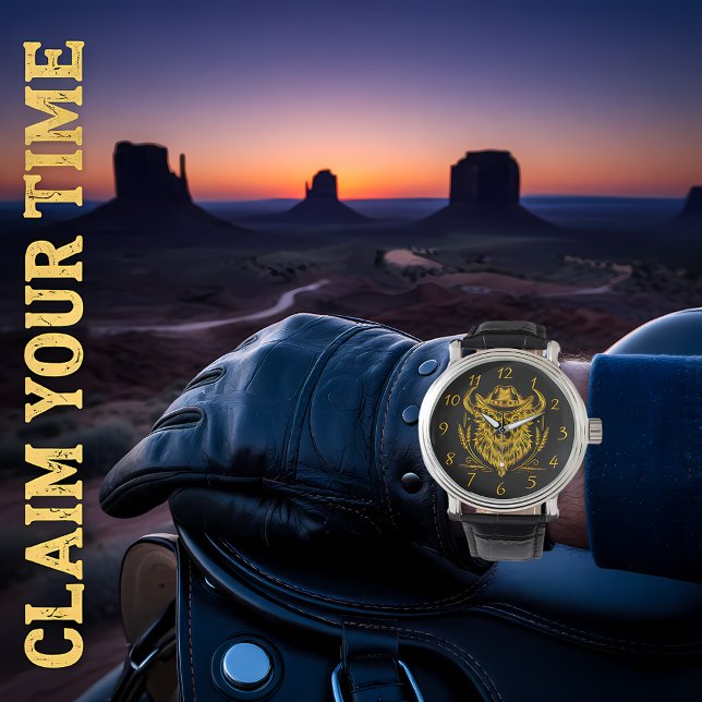 Cowboy Hat Golden Buffalo Art Watch (Creator Uploaded)