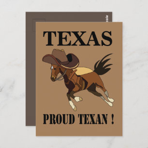 Cowboy Hat Horse Proud Texan Texas Postcard