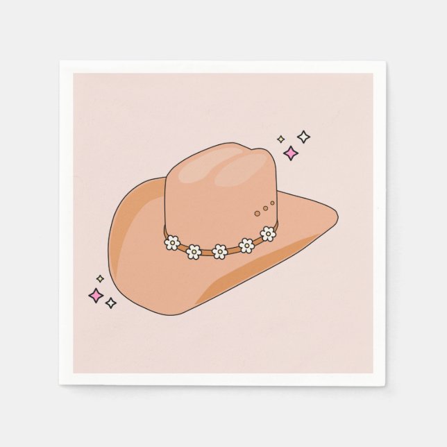 Cowboy Hat Neutral Beige Napkin (Front)