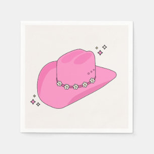 Cowboy Hat Preppy Pink Napkin