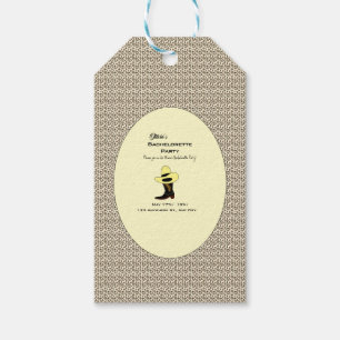 Cowboy Hat Shoes Pattern Bachelorette Party Gift Tags