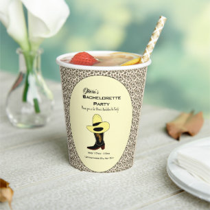 Cowboy Hat Shoes Pattern Bachelorette Party Paper Cups