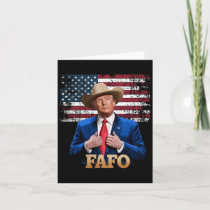 Cowboy Hat -trump Fafo F Around Find Out Us Flag V Card