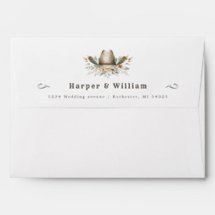cowboy hat wedding western font address wedding envelope
