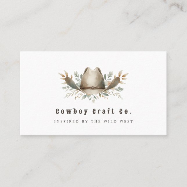 Cowboy hat western business card (Front)