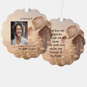 Cowboy Hat Western,  Memorial Prayer  Keepsake Tree Decoration Card