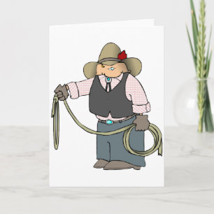 Cowboy Holding A Lasso Greeting Cards