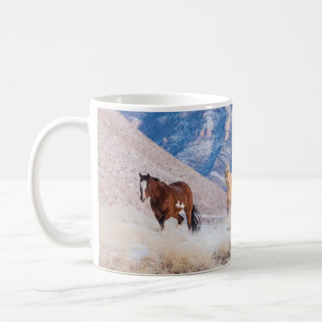 Cowboy Horse Drive on Hideout Ranch Coffee Mug (Left)