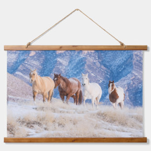 Cowboy Horse Drive on Hideout Ranch Hanging Tapestry