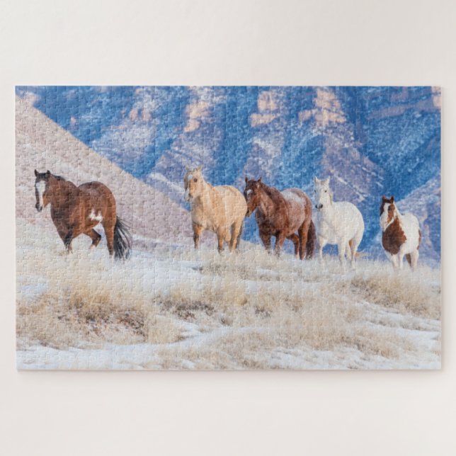 Cowboy Horse Drive on Hideout Ranch Jigsaw Puzzle (Horizontal)