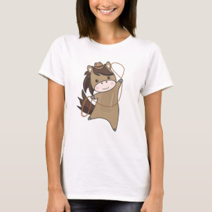 Cowboy Horse Horses Cattle Lasso Western Rider T-Shirt