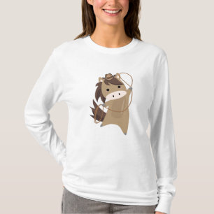 Cowboy Horse Horses Cattle Lasso Western Rider T-Shirt