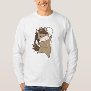 Cowboy Horse Horses Cattle Lasso Western Rider T-Shirt
