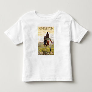 Cowboy & Horse - Pendleton, Oregon Toddler T-Shirt