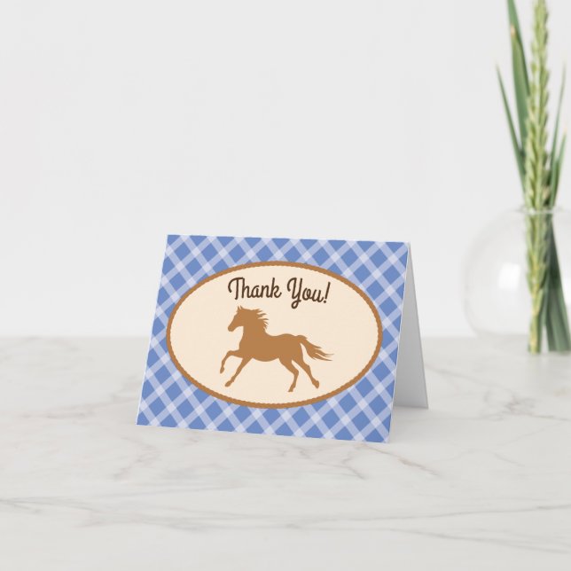 Cowboy Horse Pony Cute 1st Birthday Party Theme Card (Front)