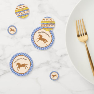 Cowboy Horse Pony Cute 1st Birthday Party Theme Confetti