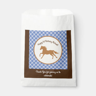 Cowboy Horse Pony Cute 1st Birthday Party Theme Favour Bags