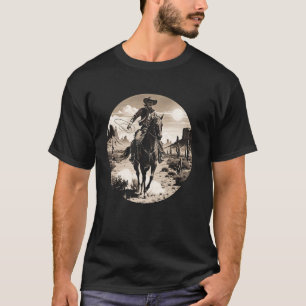 Cowboy Horse Rider Western Rodeo Desert Ranch Suns T-Shirt