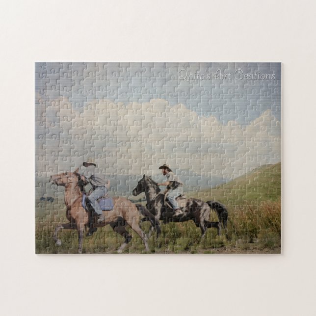 Cowboy Horse Riding Jigsaw Puzzle (Horizontal)