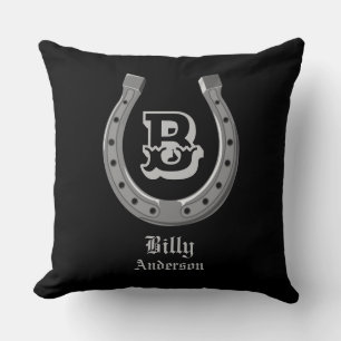 Cowboy Horse Shoe Personalised Monogram Cushion