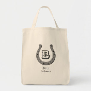 Cowboy Horse Shoe Personalised Monogram Tote Bag