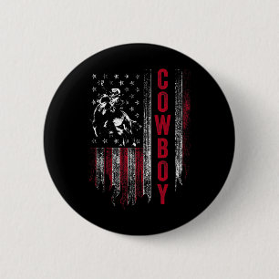 Cowboy Horse Show Horseck Riding Rider 6 Cm Round Badge