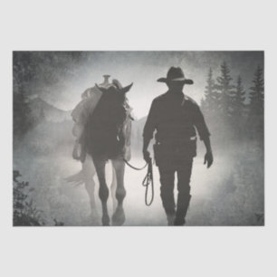 Cowboy Horse Silhouette Tissue Paper