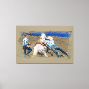 *~* Cowboy Horse Western AR22 Rodeo Vintage Canvas Print