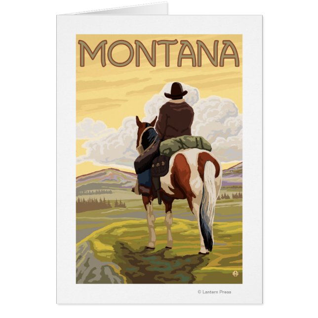 Cowboy & HorseMontanaVintage Travel Poster (Front)