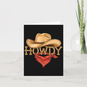 Cowboy Howdy Rope Hat Bandana Western Rodeo Design Card
