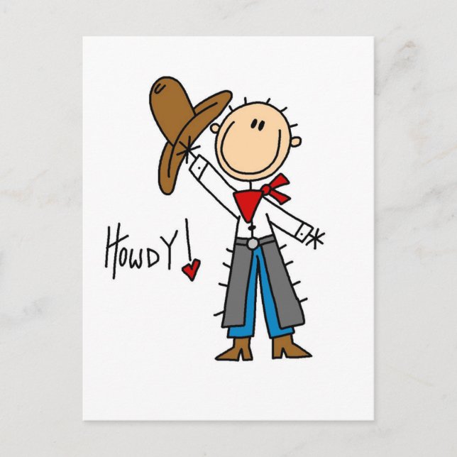 Cowboy Howdy T-shirts and Gifts Postcard (Front)
