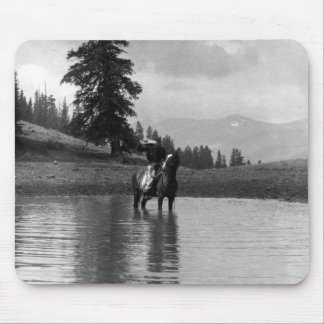 Cowboy in a pond mouse pad