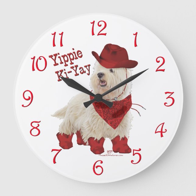 Cowboy in Boots Large Clock (Front)