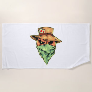 cowboy in halloween beach towel