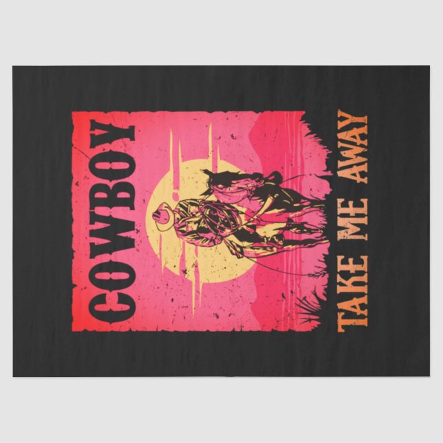 Cowboy in Love Tissue/Decoupage Paper (Front)