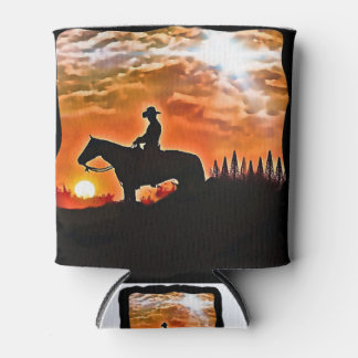 cowboy in sun can cooler