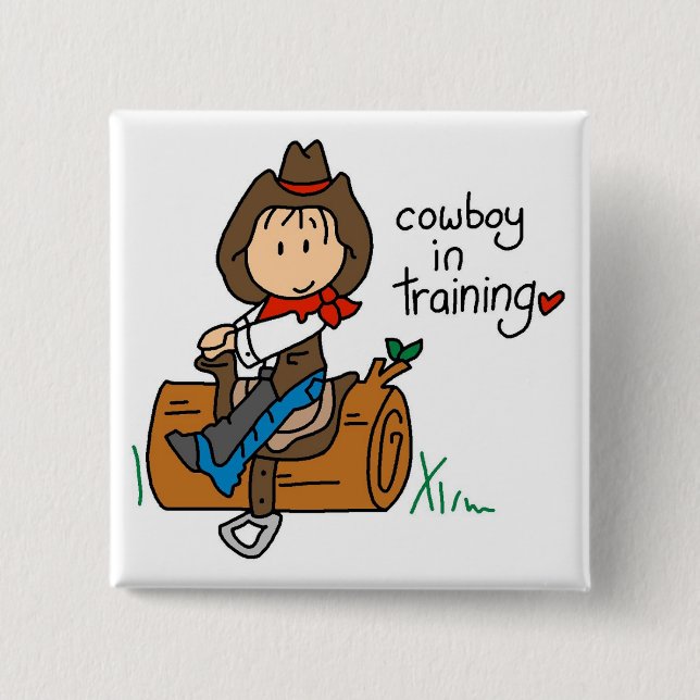 Cowboy in Training Tshirts and Gifts 15 Cm Square Badge (Front)