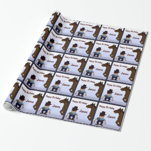 Cowboy Kid Birthday Wrapping Papper Paper