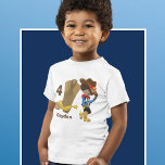 Cowboy Kids Birthday Party Custom Hispanic Boy Toddler T-Shirt<br><div class="desc">A cute customised cowboy birthday party toddler t-shirt featuring a Hispanic or African American farm kid leaning against a giant cowboy boot tipping his brown hat with a yellow star. A great country child tee personalised with their name and custom age.</div>