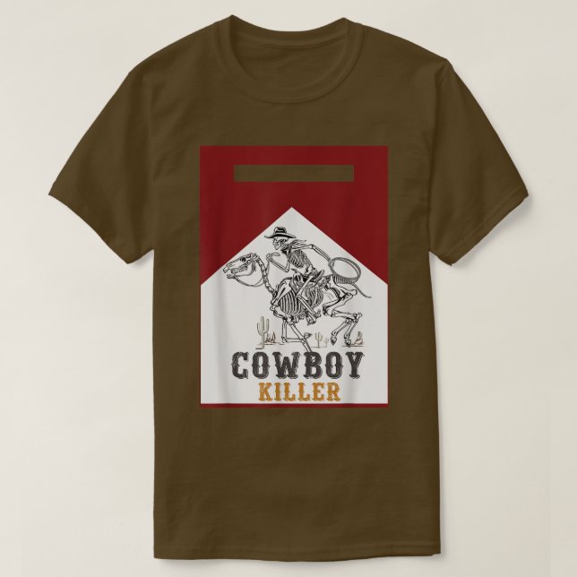 Cowboy Killer Vintage Style Cowboy Skeleton  T-Shirt (Design Front)