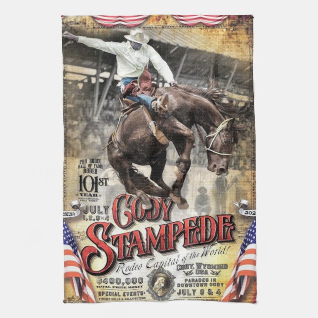 Cowboy Kitchen Dish Towel (Vertical)