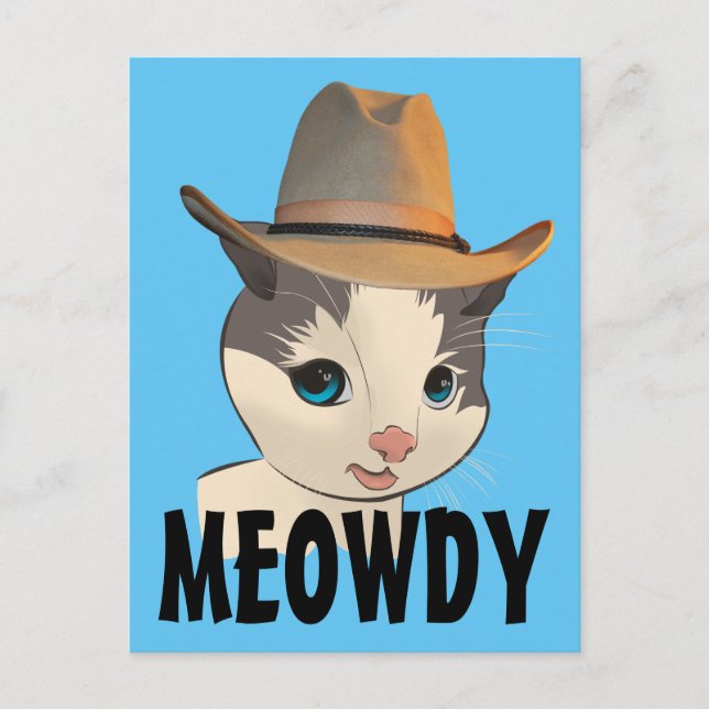 COWBOY KITTEN CAT MEOWDY POSTCARDS (Front)