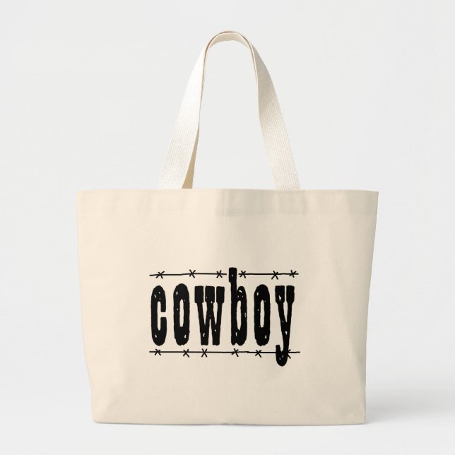 Cowboy Large Tote Bag (Front)