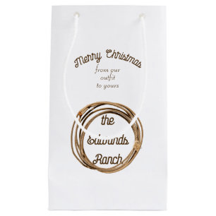 Cowboy Lariat Merry Christmas Small Gift Bag