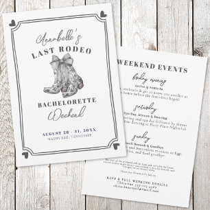 Cowboy Last Rodeo Bachelorette Party Invitation