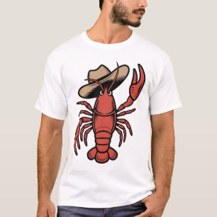 Cowboy Lobster Design Western Seafood Funny  T-Shirt