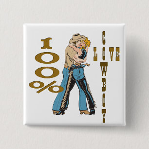 Cowboy Love 15 Cm Square Badge
